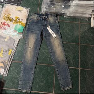 Ripped Blue Skinny Jeans for Men